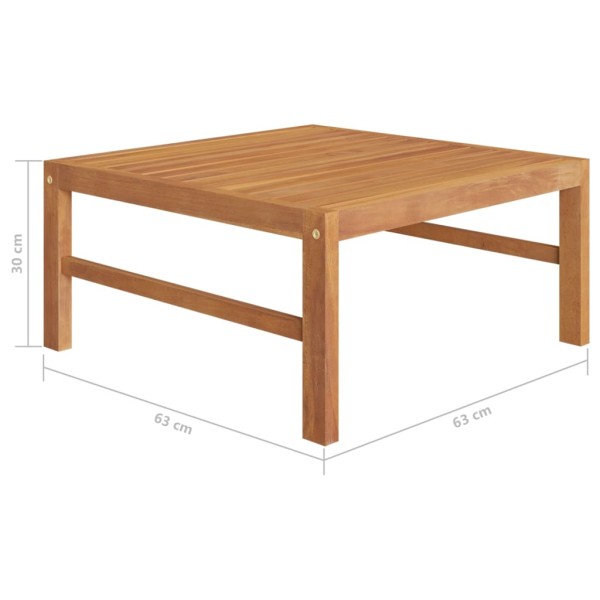 Set de muebles de jardín 12 pzas madera de teca y cojines crema