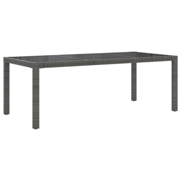 Set de comedor jardín 7 pzas cojines ratán sintético negro gris