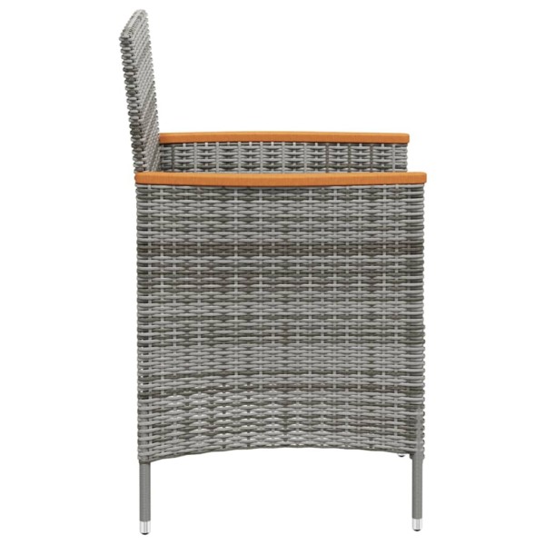 Set comedor jardín 11 pzas cojines ratán sintético negro y gris