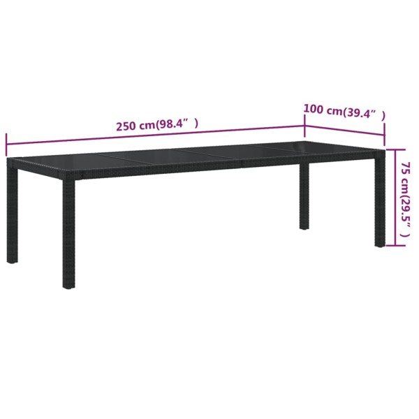 Set comedor jardín 11 pzas cojines ratán sintético negro y gris