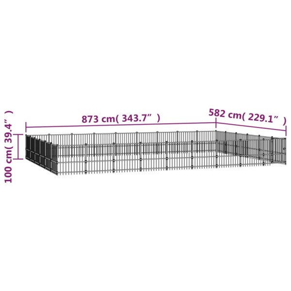 Perrera de exterior de acero 50,81 m²