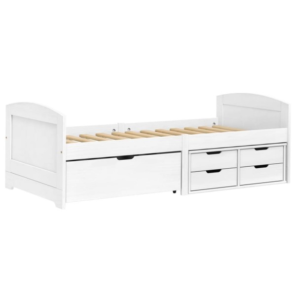 Sofá cama con 5 cajones madera maciza pino blanca IRUN 90x200cm