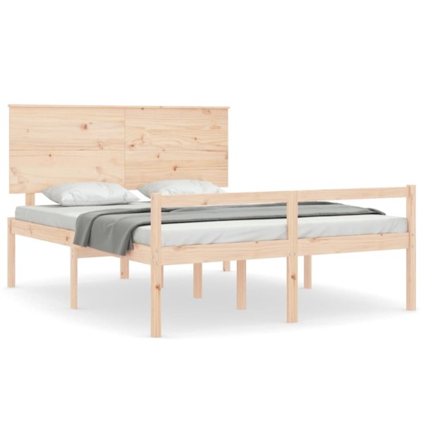 Cama para personas mayores con cabecero madera maciza 160x200cm