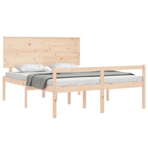 Cama para personas mayores con cabecero madera maciza 160x200cm