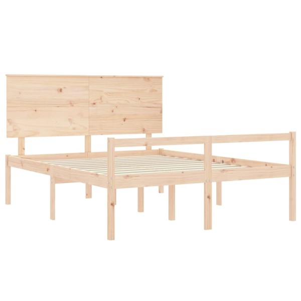 Cama para personas mayores con cabecero madera maciza 160x200cm