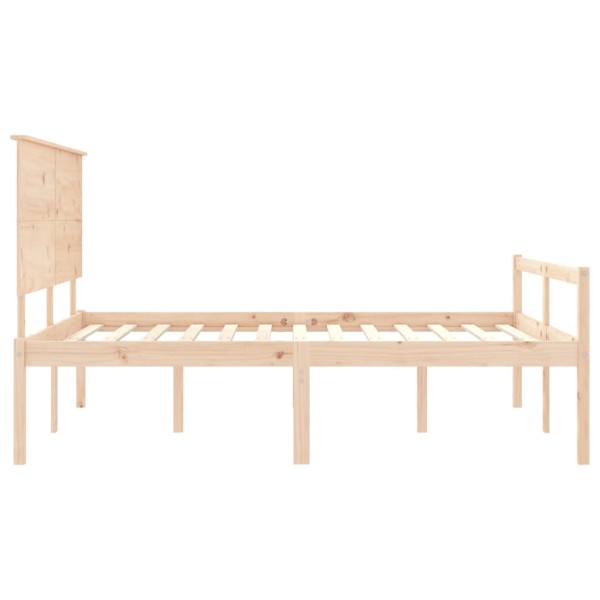 Cama para personas mayores con cabecero madera maciza 160x200cm