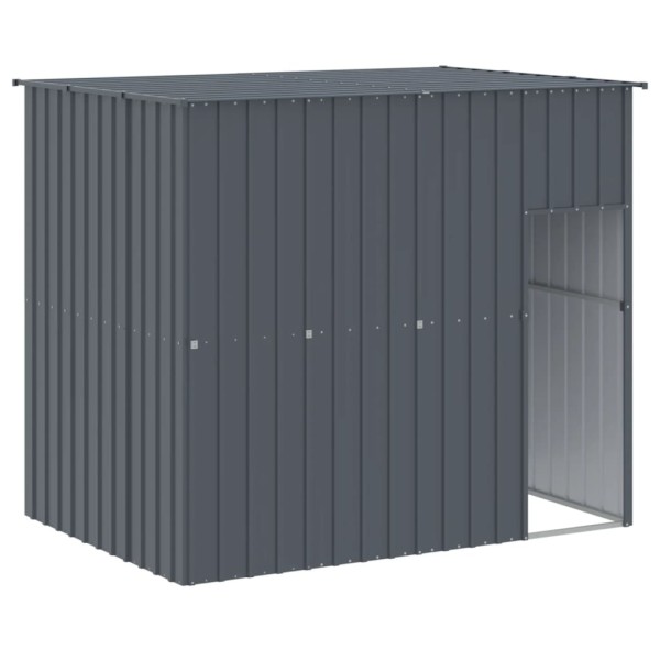 Caseta perros con corral acero galvanizado gris 214x1069x181 cm