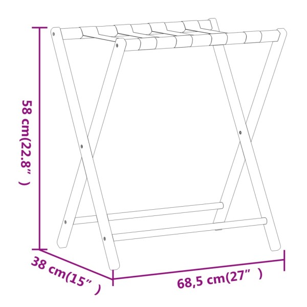 Soporte para maletas bambú 68,5x38x58 cm