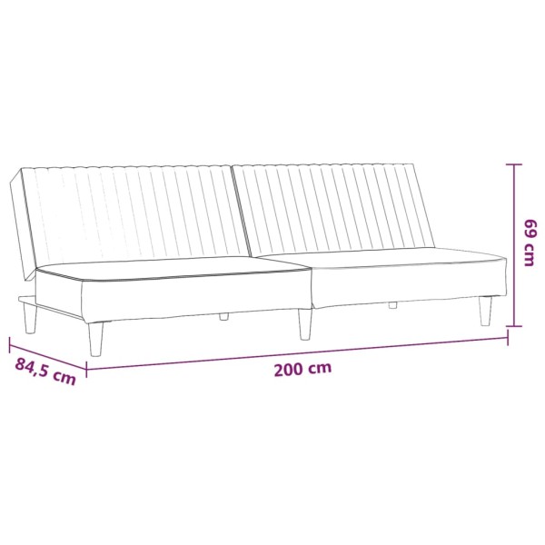 Sofá cama de 2 plazas terciopelo negro