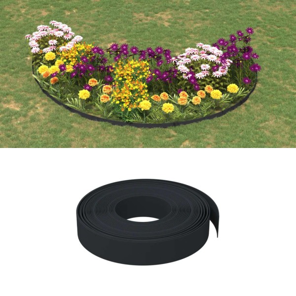 Borduras de jardín 2 uds polietileno negro 10 m 10 cm