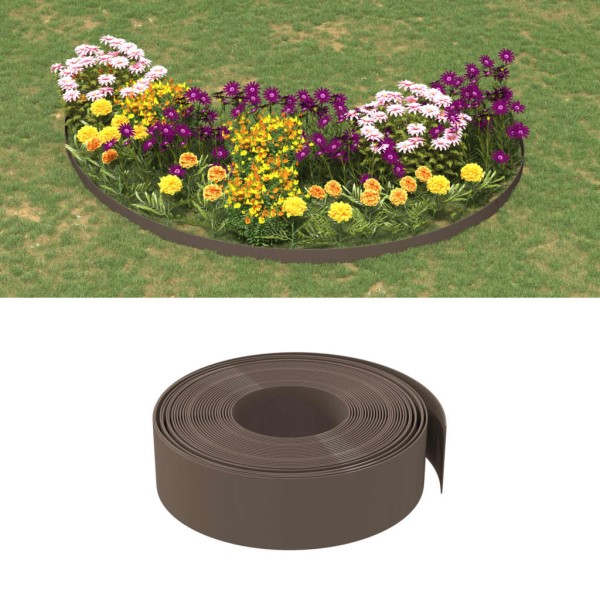 Borduras de jardín 5 uds polietileno marrón 10 m 15 cm