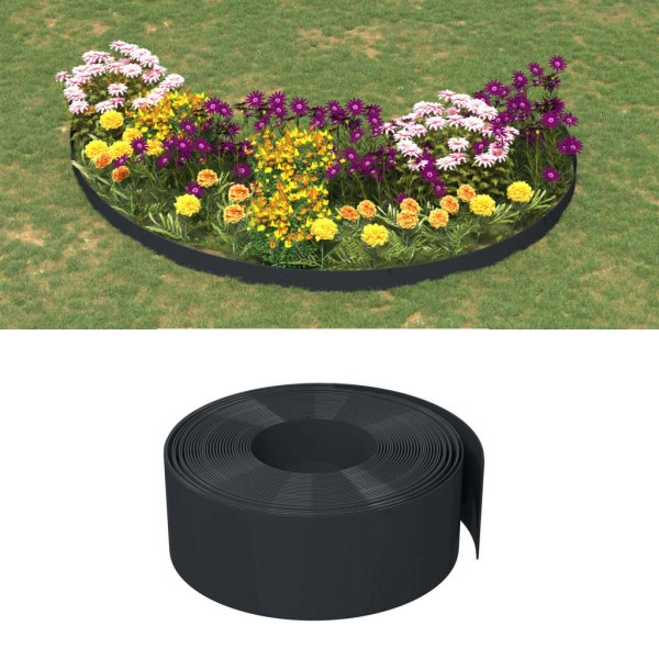 Borduras de jardín 4 uds polietileno negro 10 m 20 cm