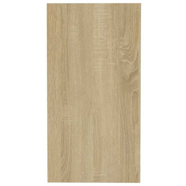 Mesa auxiliar de madera contrachapada blanco y roble 50x26x50cm