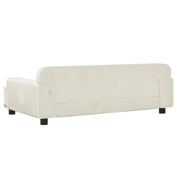 Cama para perros de terciopelo crema 90x53x30 cm