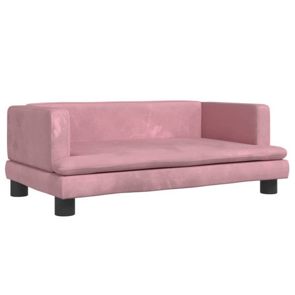 Cama para perros de terciopelo rosa 80x45x30 cm