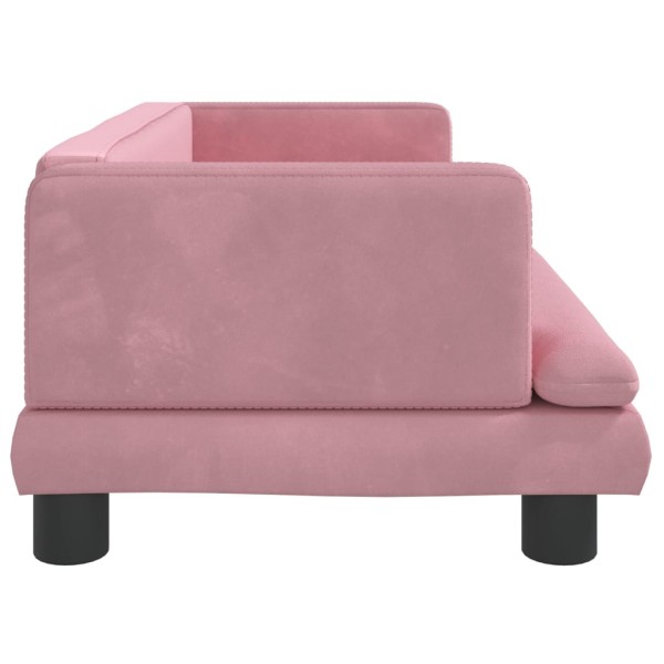 Cama para perros de terciopelo rosa 80x45x30 cm