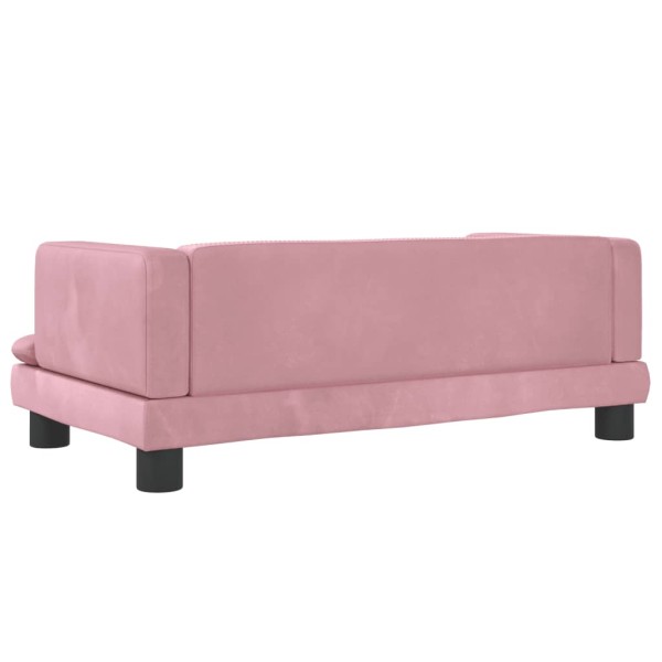 Cama para perros de terciopelo rosa 80x45x30 cm