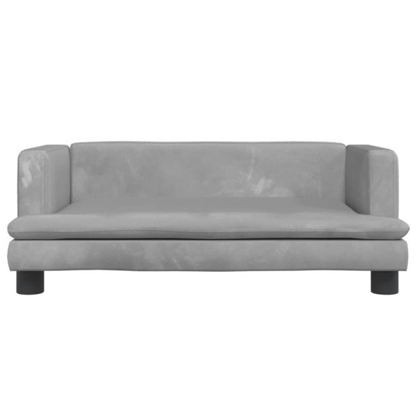 Cama para perros de terciopelo gris claro 80x45x30 cm