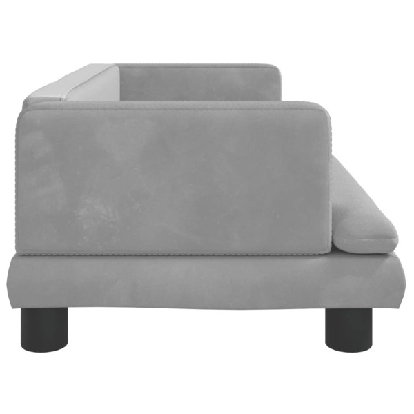 Cama para perros de terciopelo gris claro 80x45x30 cm