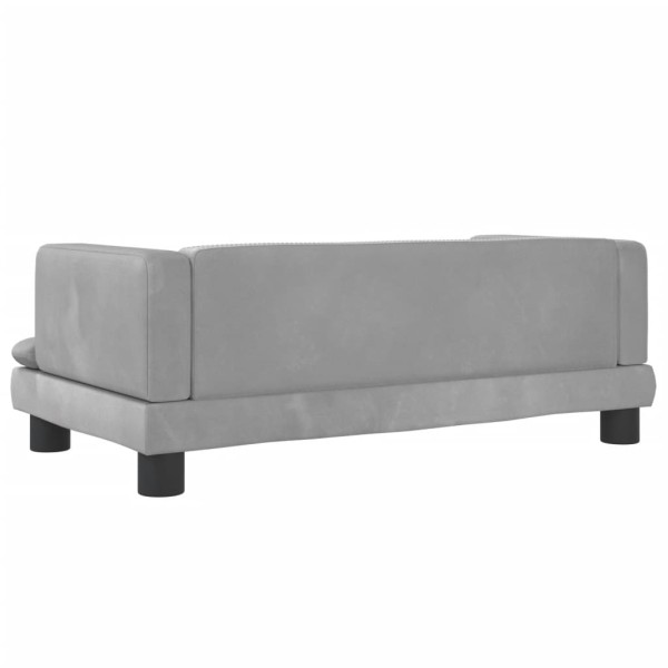 Cama para perros de terciopelo gris claro 80x45x30 cm