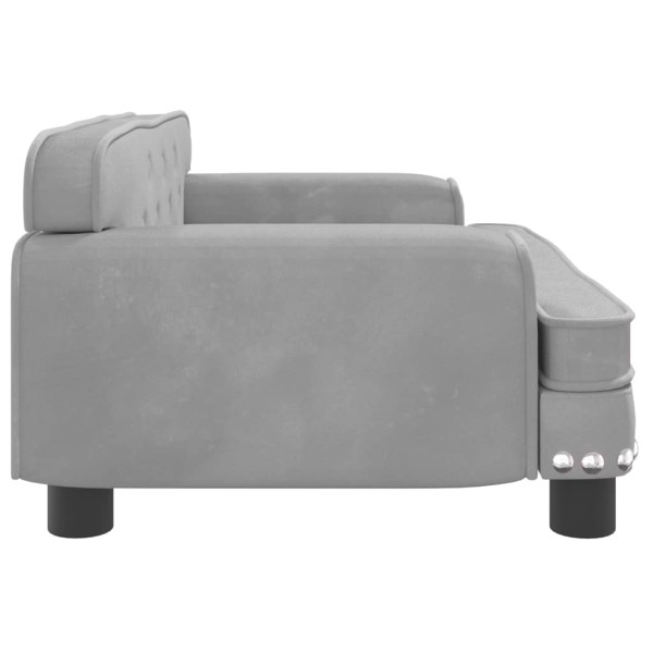 Cama para perros de terciopelo gris claro 70x45x30 cm