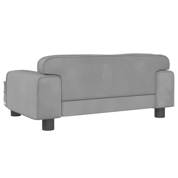 Cama para perros de terciopelo gris claro 70x45x30 cm