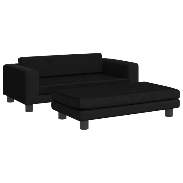 Cama para perros con extensión terciopelo negro 100x50x30 cm