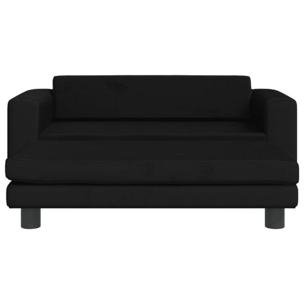 Cama para perros con extensión terciopelo negro 100x50x30 cm