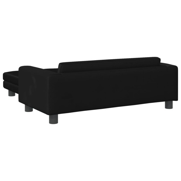 Cama para perros con extensión terciopelo negro 100x50x30 cm