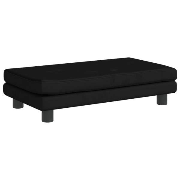 Cama para perros con extensión terciopelo negro 100x50x30 cm