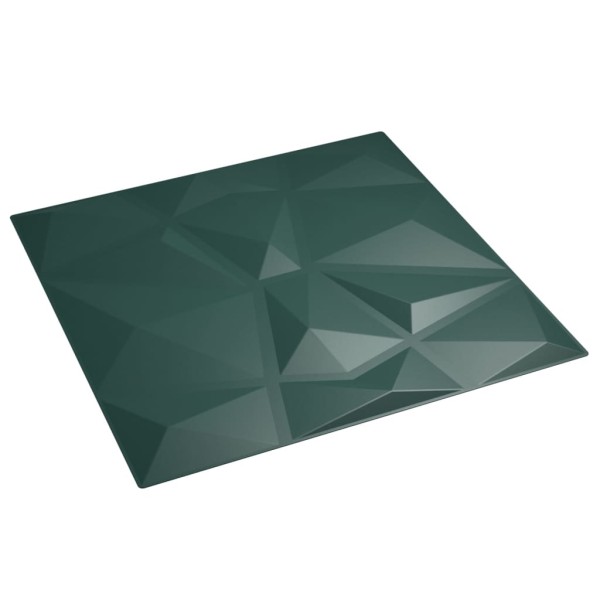 Paneles de pared 48 uds EPS diamante verde 50x50 cm 12 m²