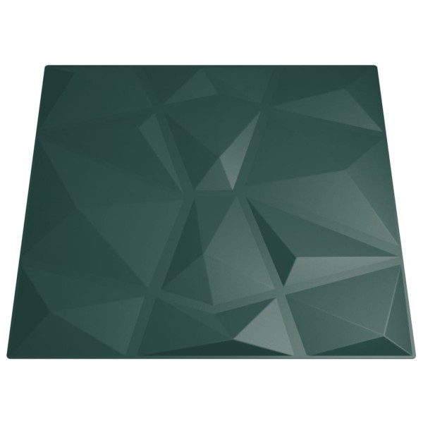 Paneles de pared 48 uds EPS diamante verde 50x50 cm 12 m²