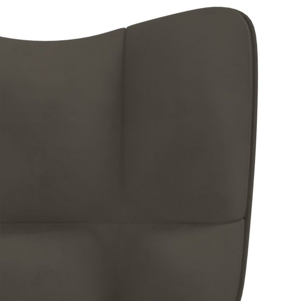 Silla de relajación con taburete terciopelo gris oscuro