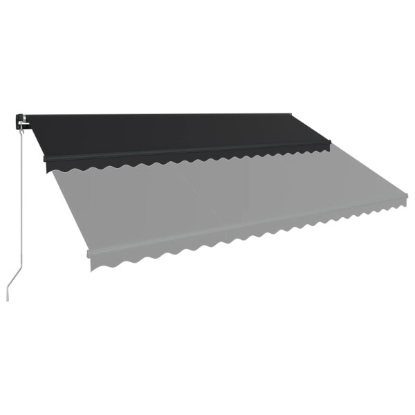 Toldo retráctil manual con LED gris antracita 500x300 cm