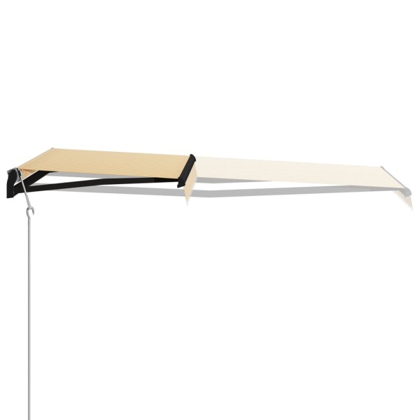 Toldo retráctil sensor de viento LED amarillo blanco 300x250 cm