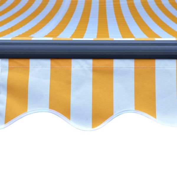 Toldo retráctil sensor de viento LED amarillo blanco 300x250 cm