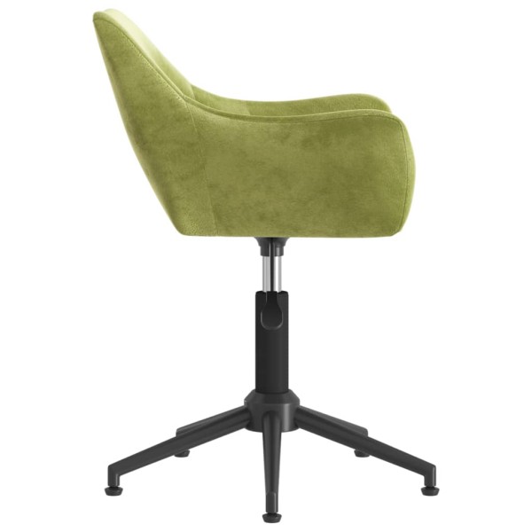 Silla de comedor giratoria de terciopelo verde claro