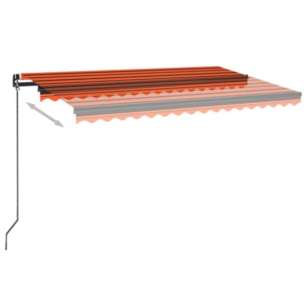 Toldo retráctil manual naranja y marrón 450x350 cm