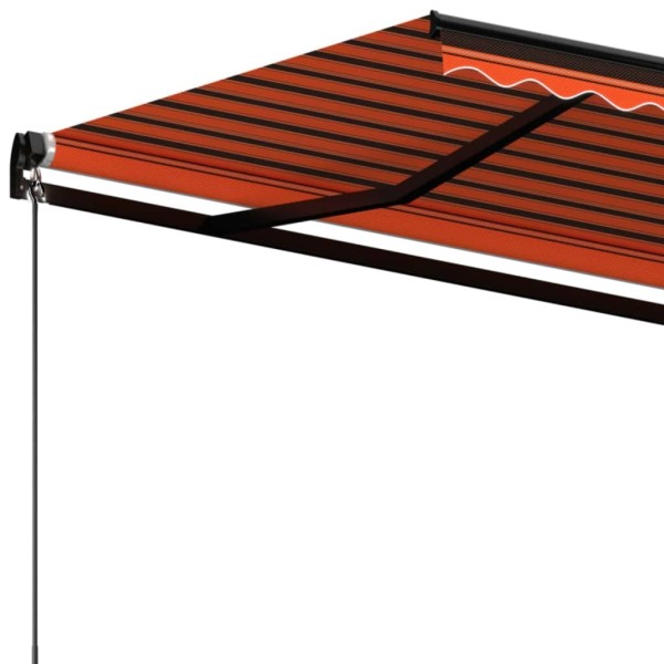 Toldo retráctil manual naranja y marrón 450x350 cm