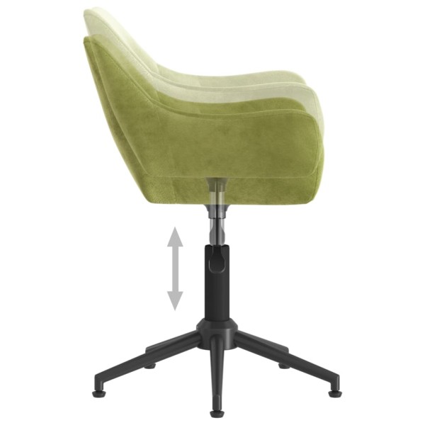 Silla de comedor giratoria de terciopelo verde claro