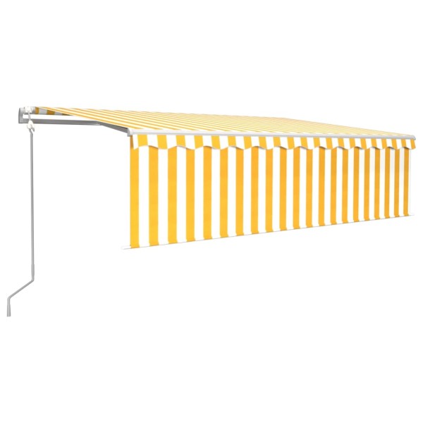 Toldo automático persiana, LED y sensor de viento amarillo 5x3m