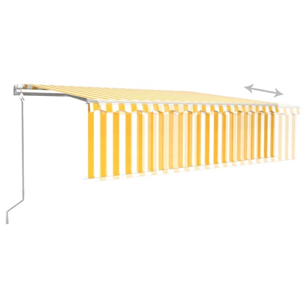 Toldo automático persiana, LED y sensor de viento amarillo 5x3m