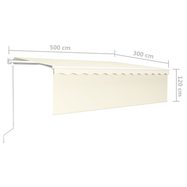 Toldo retráctil manual con persiana crema 5x3 m