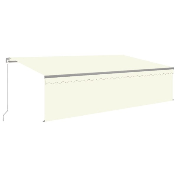 Toldo retráctil manual con persiana y LED crema 5x3 m