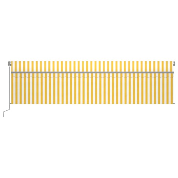 Toldo retráctil manual con persiana y LED amarillo blanco 6x3 m