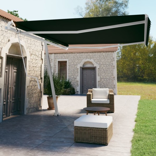 Toldo de pie automático gris antracita 450x350 cm