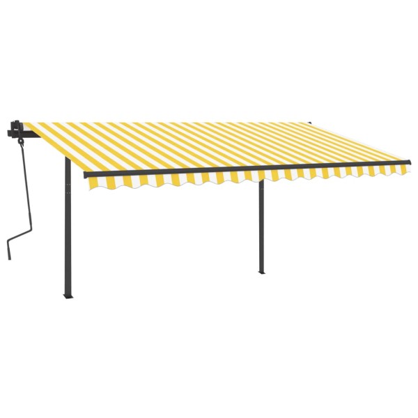 Toldo manual retráctil con LED amarillo y blanco 4,5x3,5 m