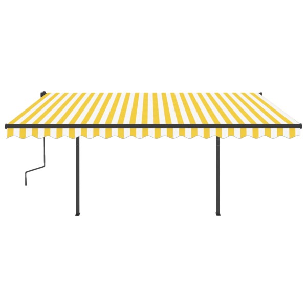 Toldo manual retráctil con LED amarillo y blanco 4,5x3,5 m