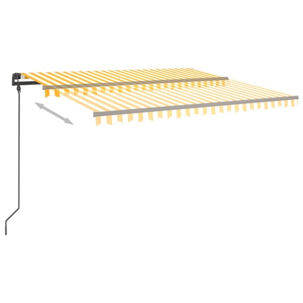 Toldo manual retráctil con LED amarillo y blanco 4,5x3,5 m