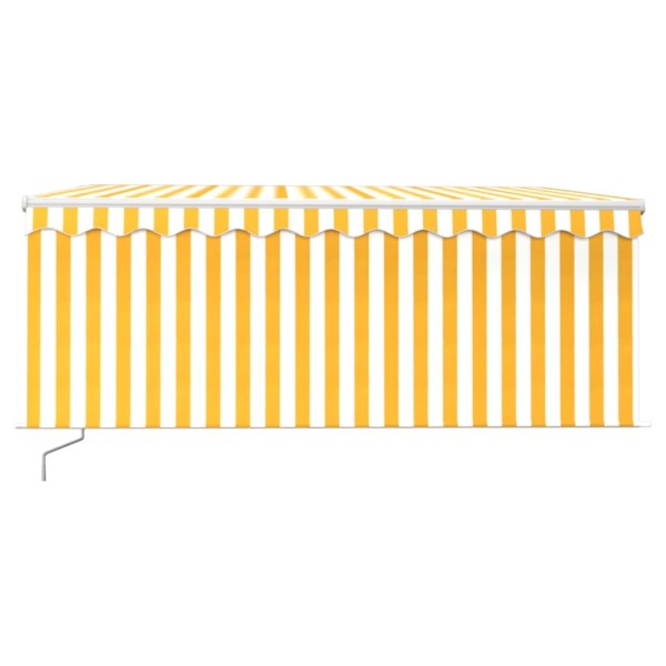 Toldo retráctil manual con persiana LED amarillo/blanco 3x2,5 m